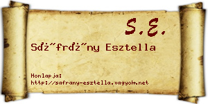 Sáfrány Esztella névjegykártya